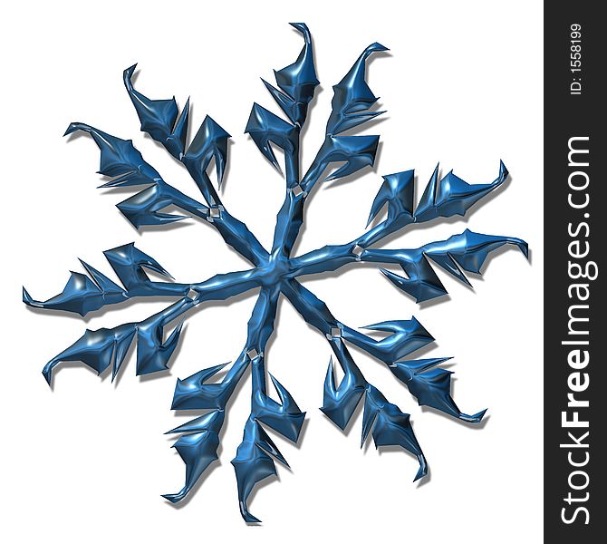 Complex snowflake with metal like surface - good solution for Christmas decorations.
Look another one in my collection!