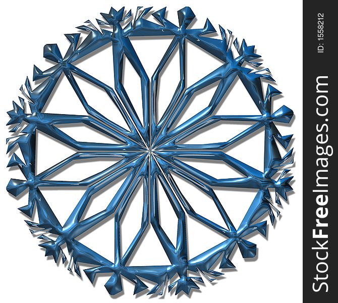 Complex snowflake with metal like surface - good solution for Christmas decorations.
Look another one in my collection!