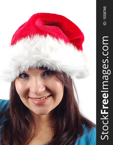 Woman with santa claus hat 7