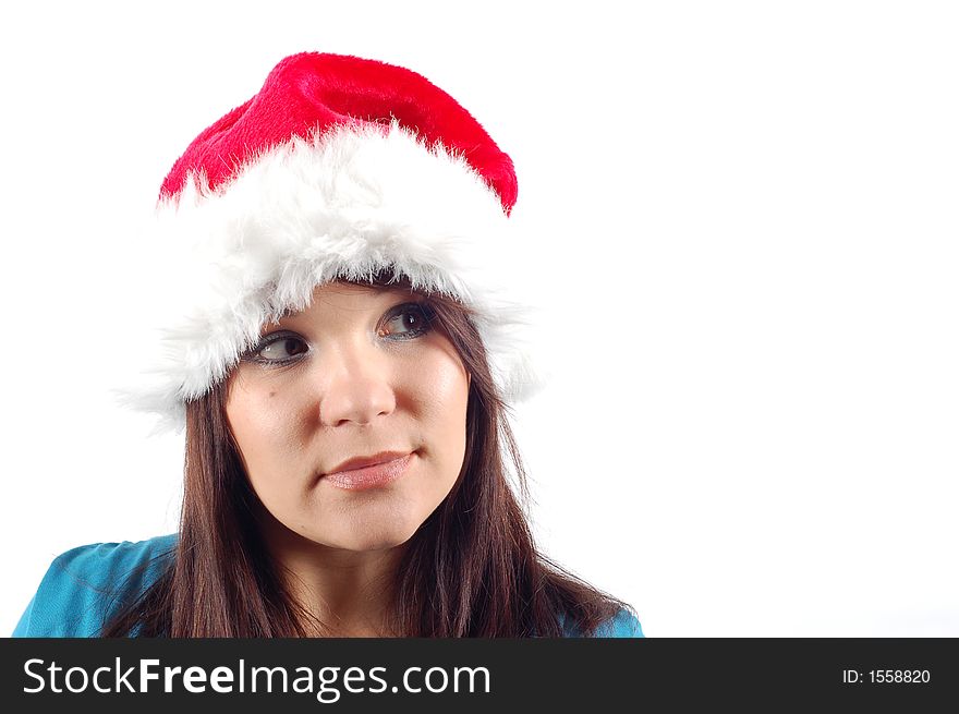 Woman With Santa Claus Hat 5