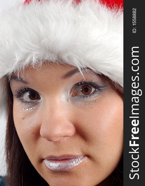 Attractive woman with winter make-up. Attractive woman with winter make-up