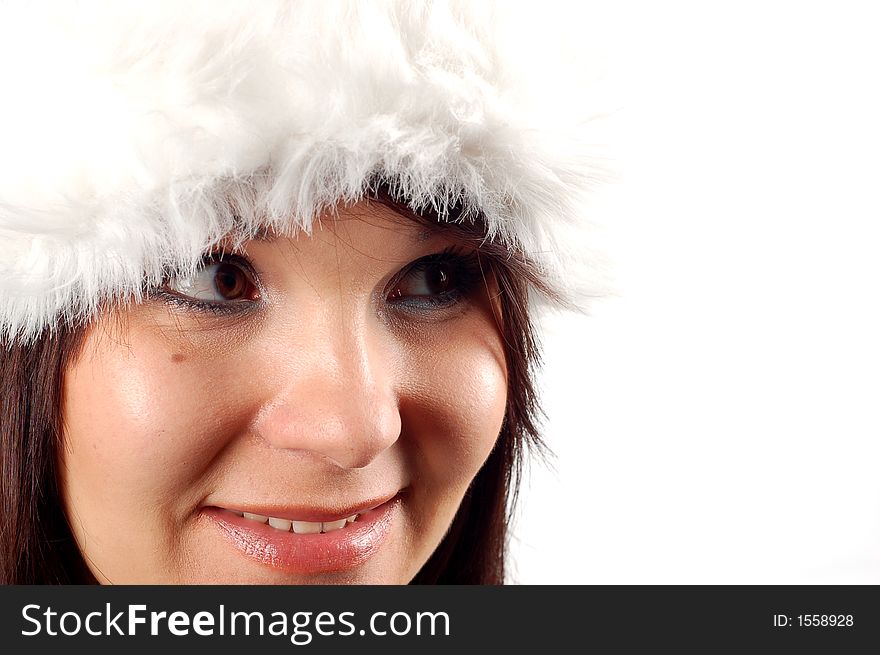 Woman with santa claus hat 5