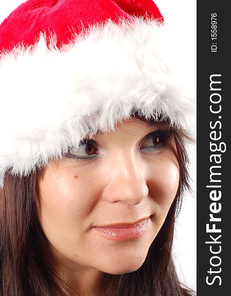 Woman With Santa Claus Hat 6