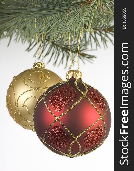 Red and Gold christmas baubles