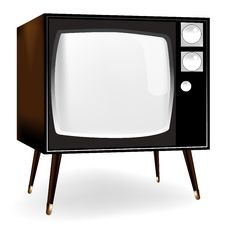Stylish Vintage TV Icon Stock Images