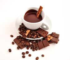 Coffee And Chocolate With Cinnamon Stock Photography Coffee And Chocolate With Cinnamon Stock Photography