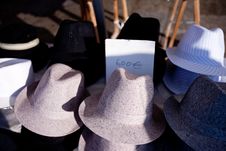 Male Hats On Sale Stock Image Male Hats On Sale Stock Image