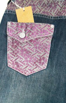Free Denim Pocket  With Tag Royalty Free Stock Image - 15509756