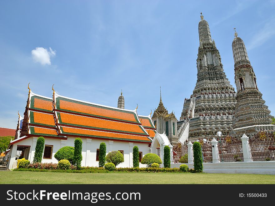 wat aroon is famous thai temple in bangkok thailand