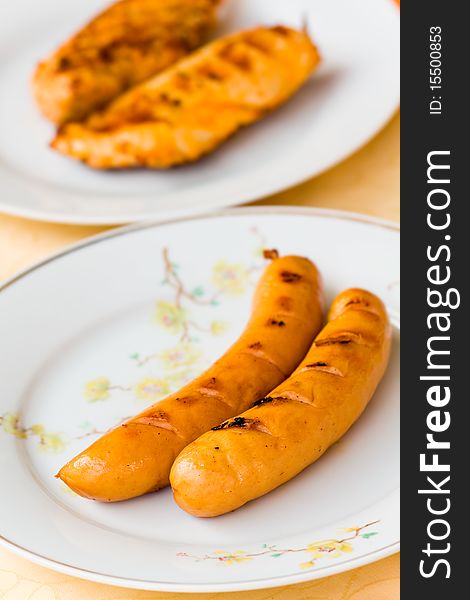 Sausage,Served Fresh Gold Meat Cutlet