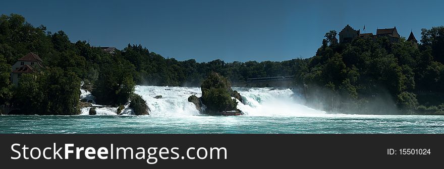 The waterfall at Schaffhausen in Austria. The waterfall at Schaffhausen in Austria.