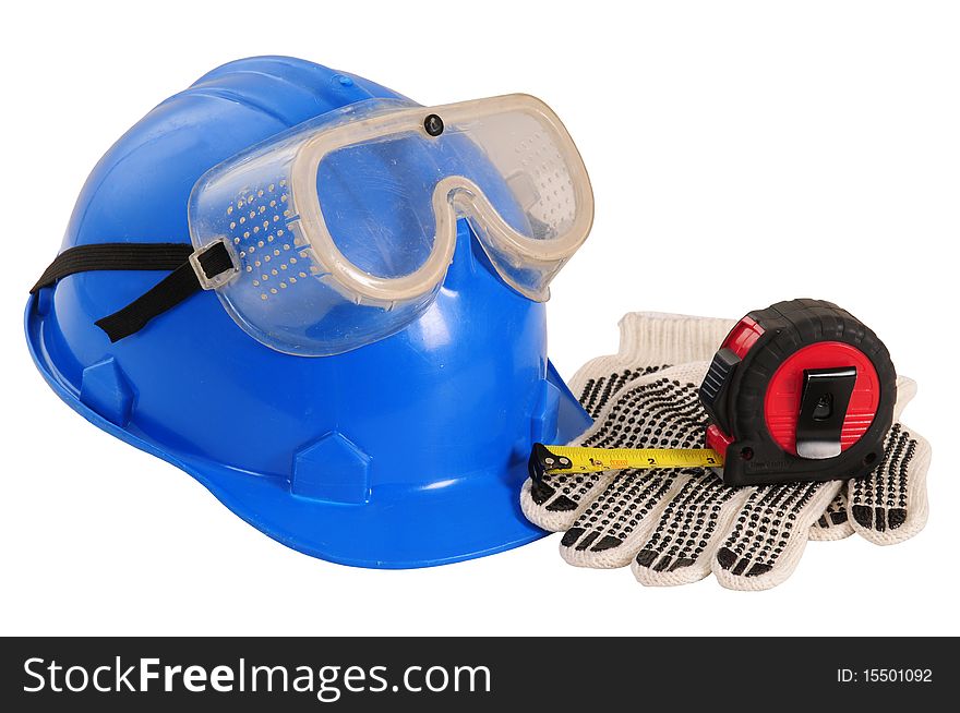Constructor safety tools isolated over white. Constructor safety tools isolated over white.