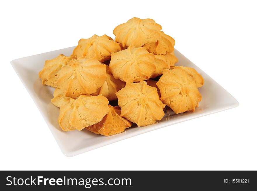 Butter cookies isolated over white. Butter cookies isolated over white.