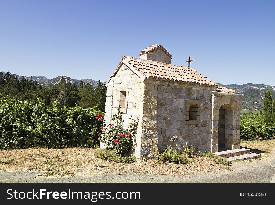 Small chapel in the napa valley in california