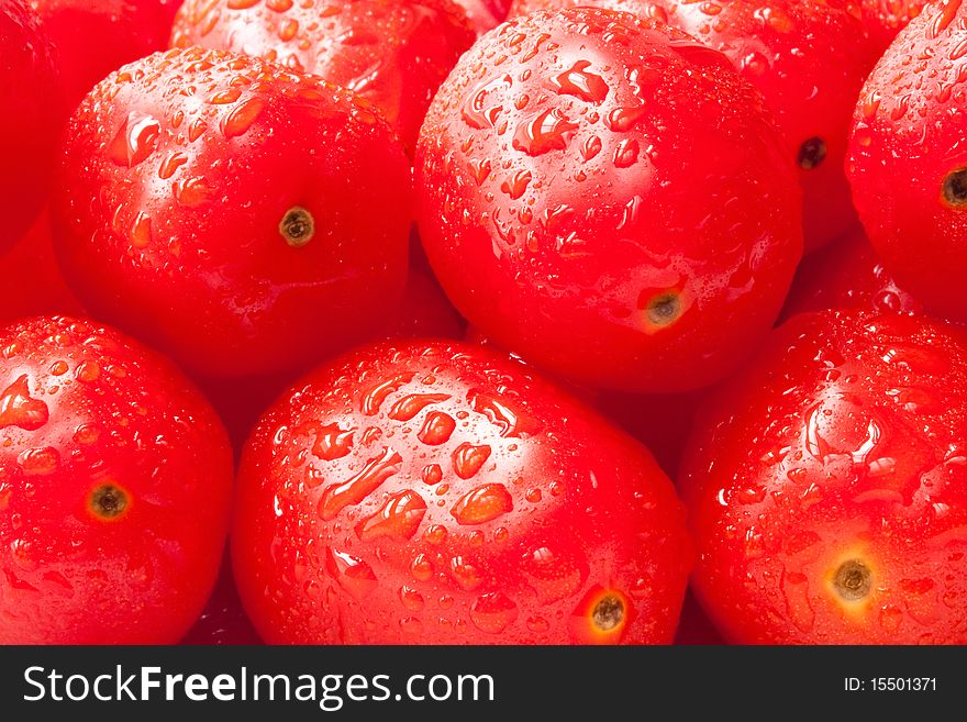 Close up on some fresh tomatoes.