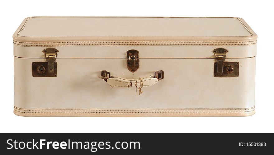 Classic travel leather luggage over white. Classic travel leather luggage over white.