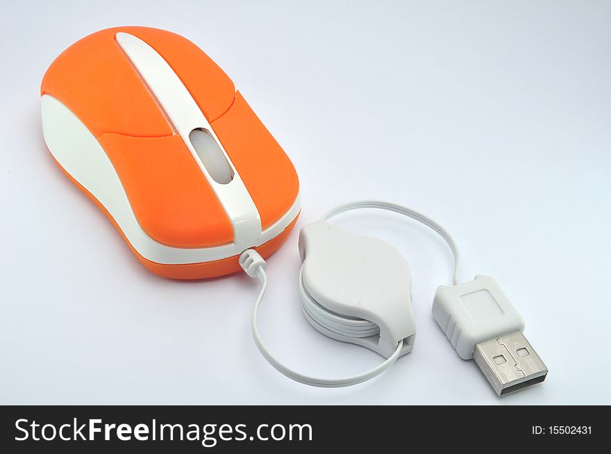 Orange mouse for personal computer