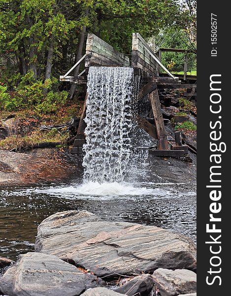 Small waterfall in country side. Ontario, Canada