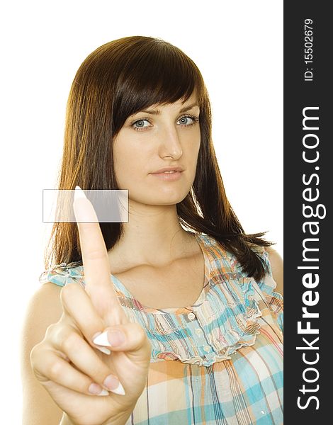 Girl Pressing A Button