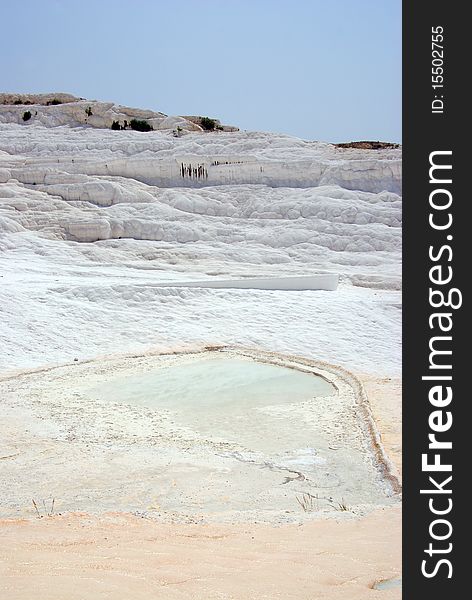 Pamukkale: panorama with calcium relief