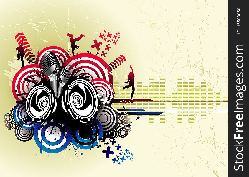 Background party and sounds illustration. Background party and sounds illustration