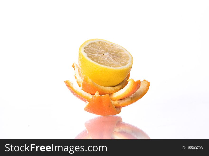 Oranges isolated on white background