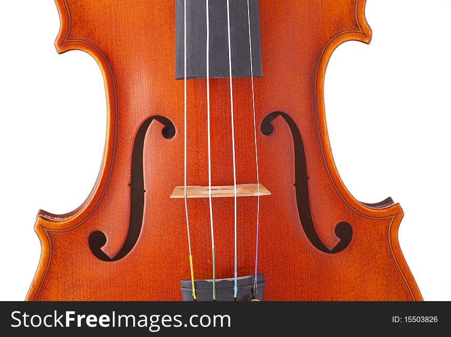 A violin viola isolated against a white background in the horizontal format. A violin viola isolated against a white background in the horizontal format.