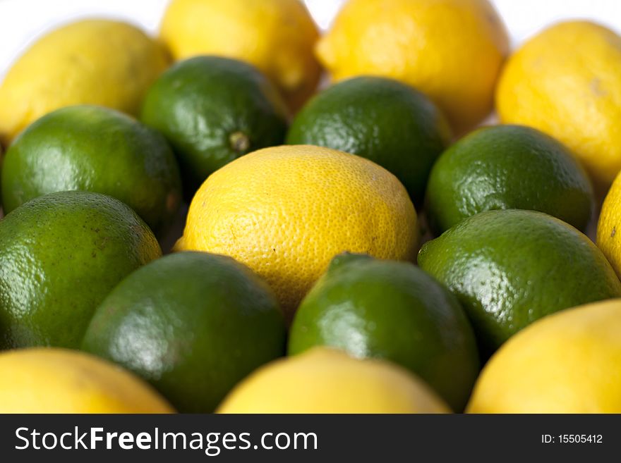 More lemons and limes on a white background
