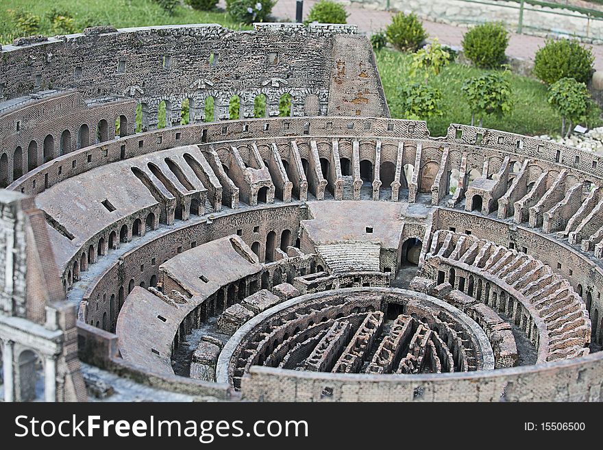 A miniature of colosseo in roma. A miniature of colosseo in roma