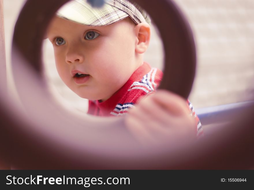 A young boy on playground