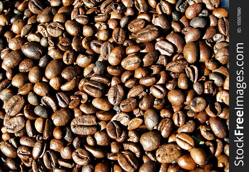 Detail photo texture of the coffee beans background