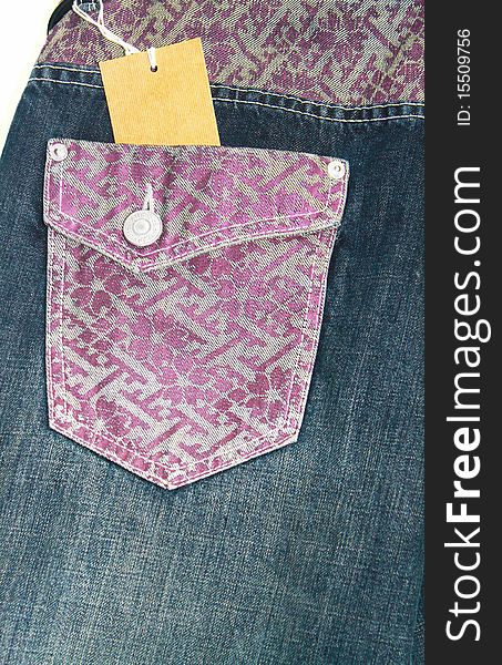 Denim Pocket  With Tag