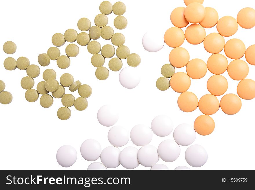 Some Tablets on white background (isolated, clipping path)