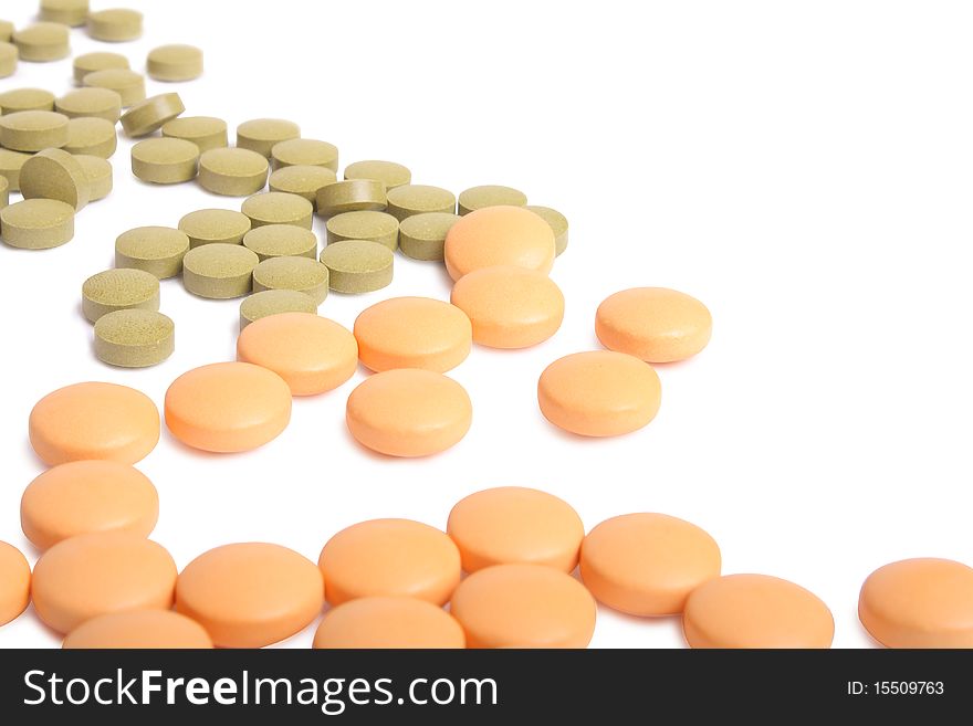 Some Tablets on white background (isolated, clipping path)