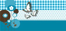 Retro Card With Butterflies And Flowers Stock Photos Retro Card With Butterflies And Flowers Stock Photos