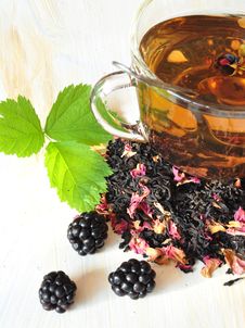 Tea And Berries Stock Photography