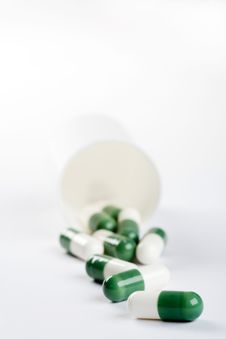 Pack Of Green Capsules Isolated On White Stock Photography Pack Of Green Capsules Isolated On White Stock Photography