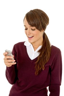 Student Using Mobile Phone Stock Images Student Using Mobile Phone Stock Images