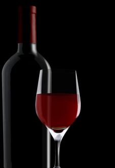 Red Wine Glass & Bottle Royalty Free Stock Images Red Wine Glass & Bottle Royalty Free Stock Images