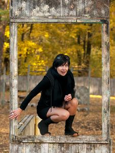 Fall And Woman Stock Photo Fall And Woman Stock Photo