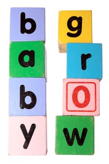 Baby Grow Block Letters With Clipping Path Stock Photos Baby Grow Block Letters With Clipping Path Stock Photos