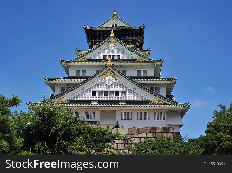 Osaka Castle keep in japan