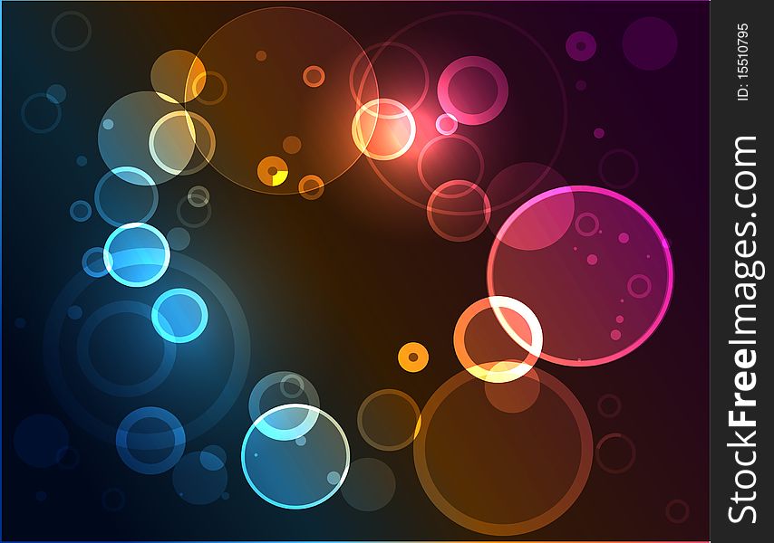 Abstract background with bright circles