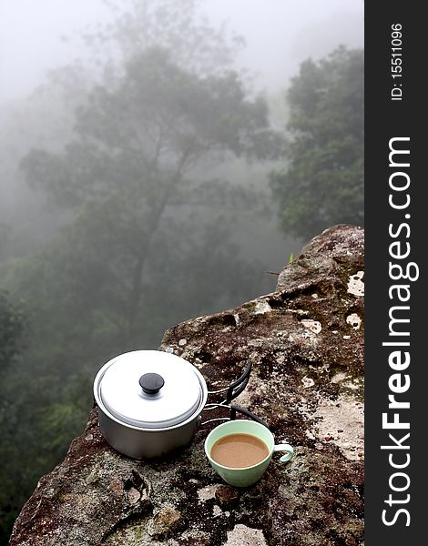 Cup of coffee with natural background