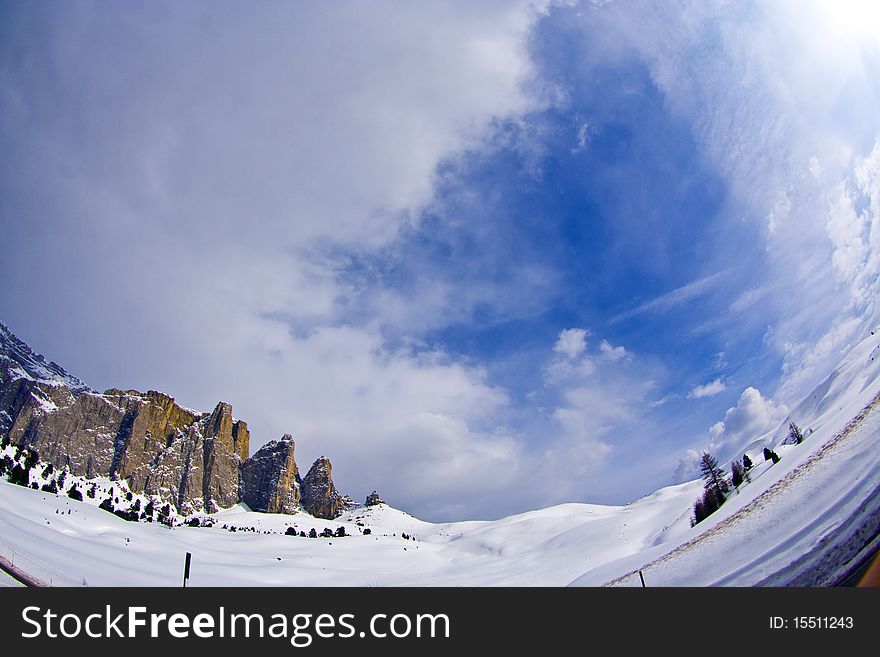 Italy, Dolomite mountains, Sella pass