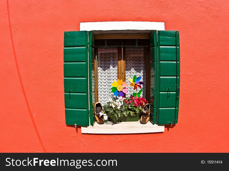 Colorful window in Burano