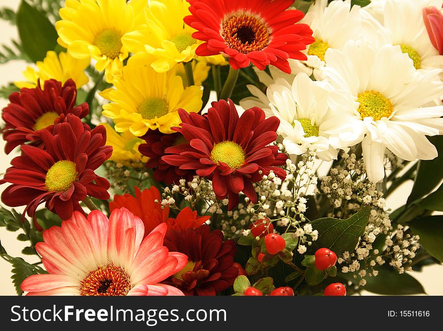A large bouquet of flowers