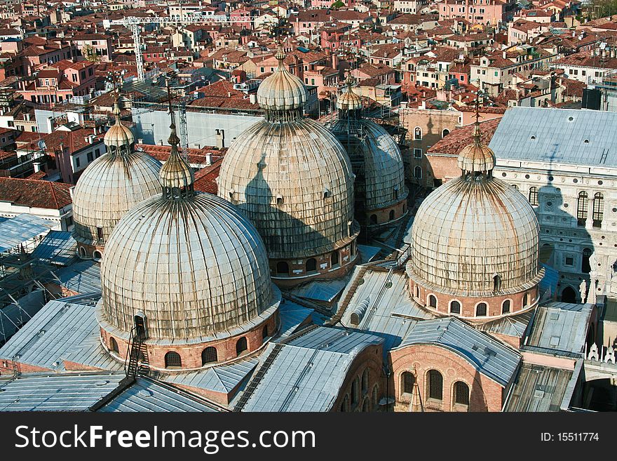 Famous Basilica de San Marco from the top