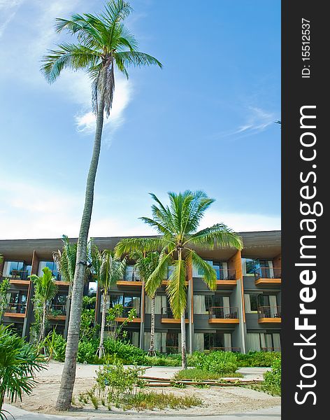 View of hotel at the beach