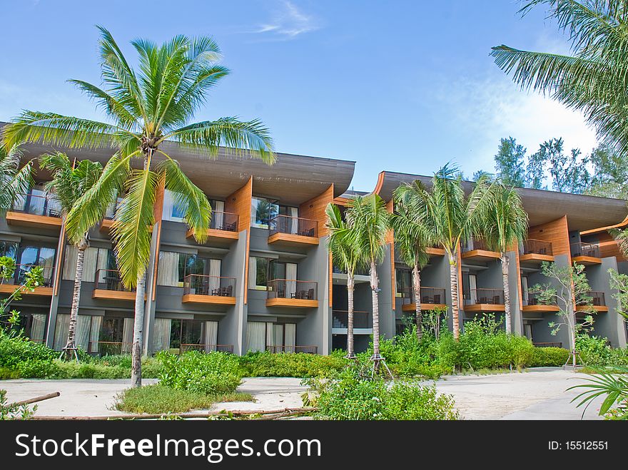 View of hotel at the beach